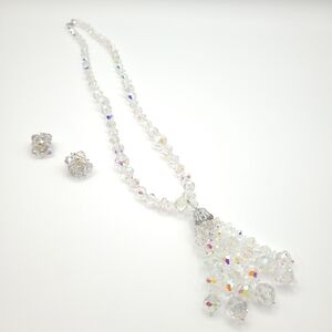 Sparkling Vintage Crystal Necklace and Earring Set